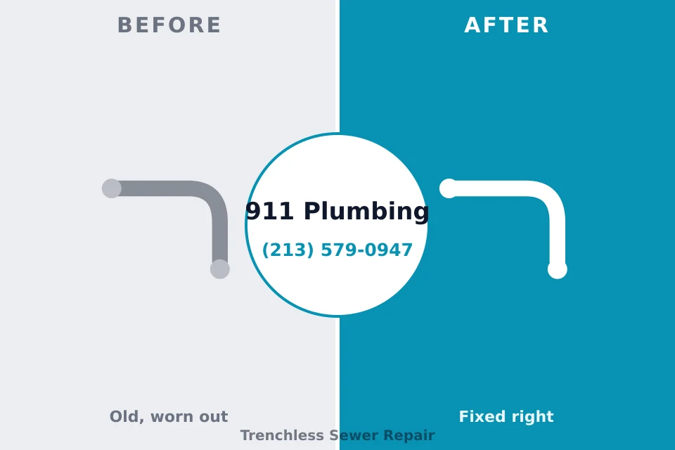Before and after: plumbing repair Lindale, GA